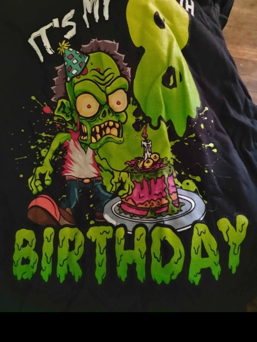 Green Zombie '8 Birthday' Graphic Party Tee - Unbranded